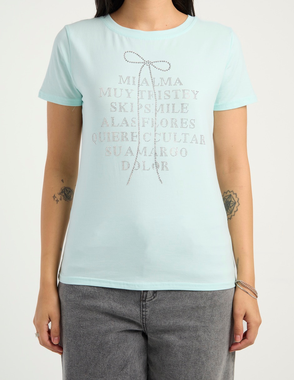 Playera manga corta cuello redondo para mujer 7