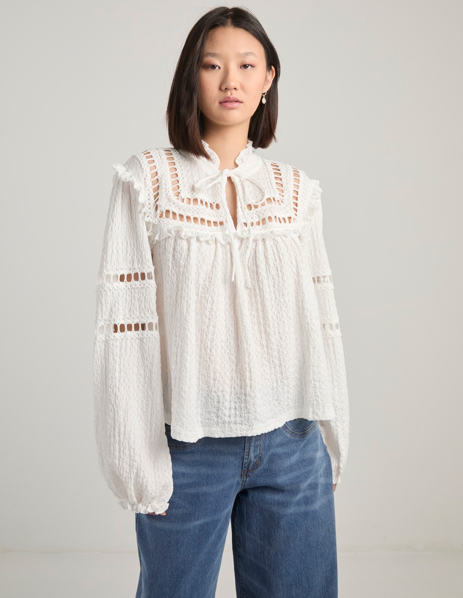 Blusa manga larga para mujer