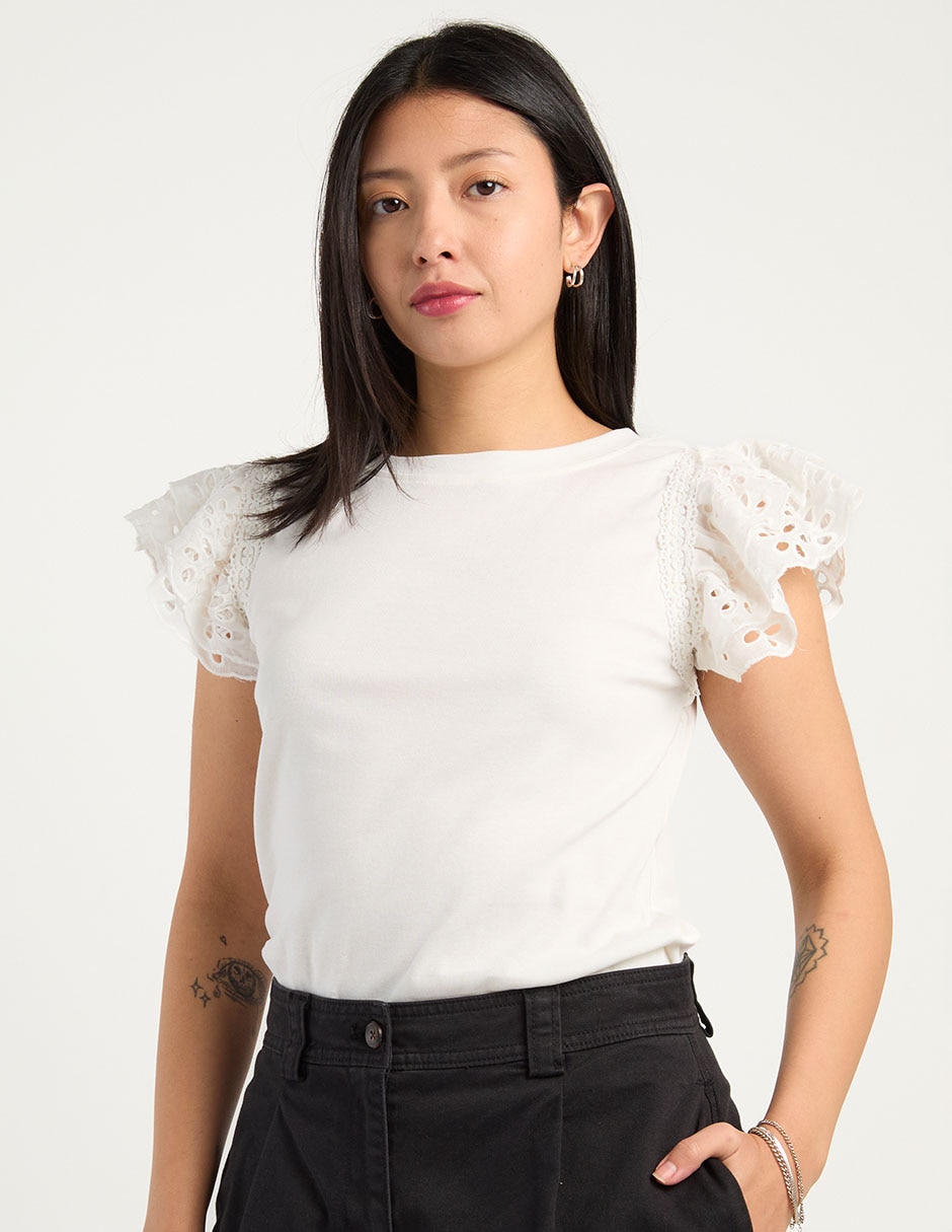 Blusa manga corta para mujer
