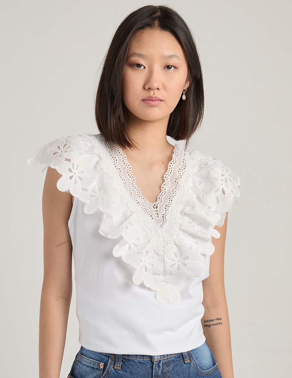 Blusa manga corta para mujer