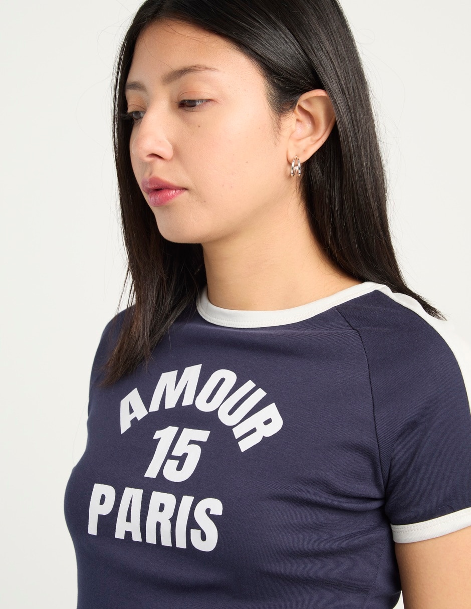 Playera manga corta cuello redondo para mujer 4