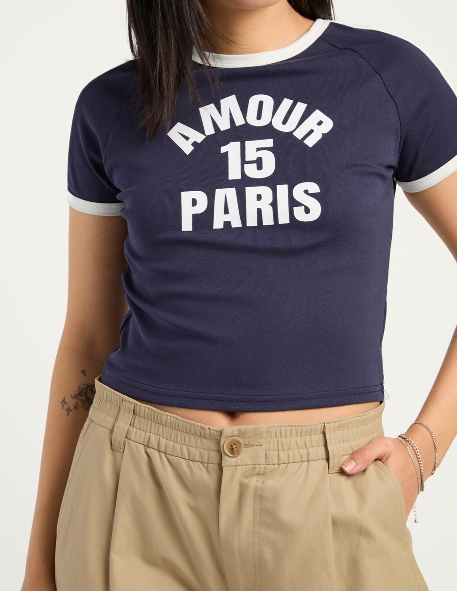 Playera manga corta cuello redondo para mujer 5