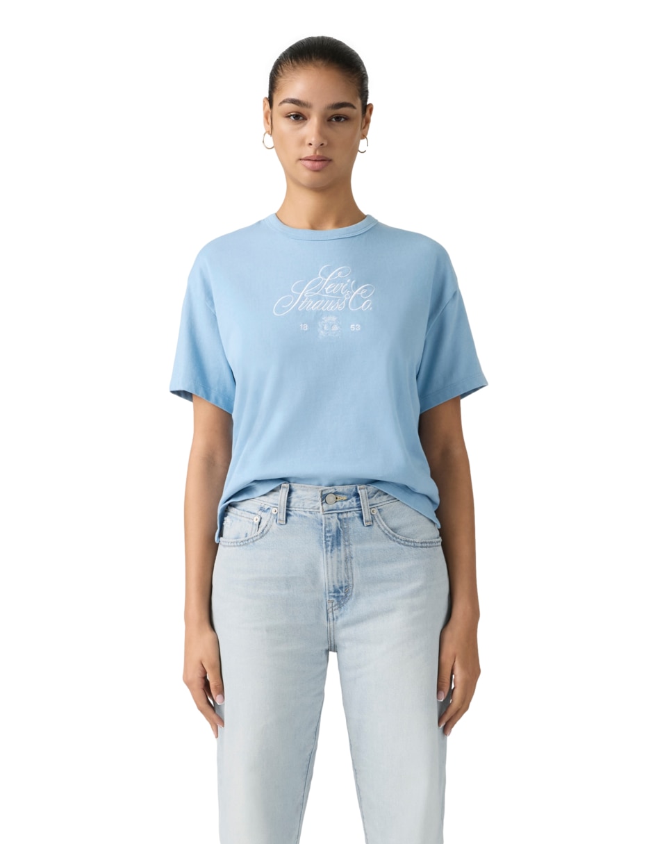 Playera manga corta cuello redondo para mujer