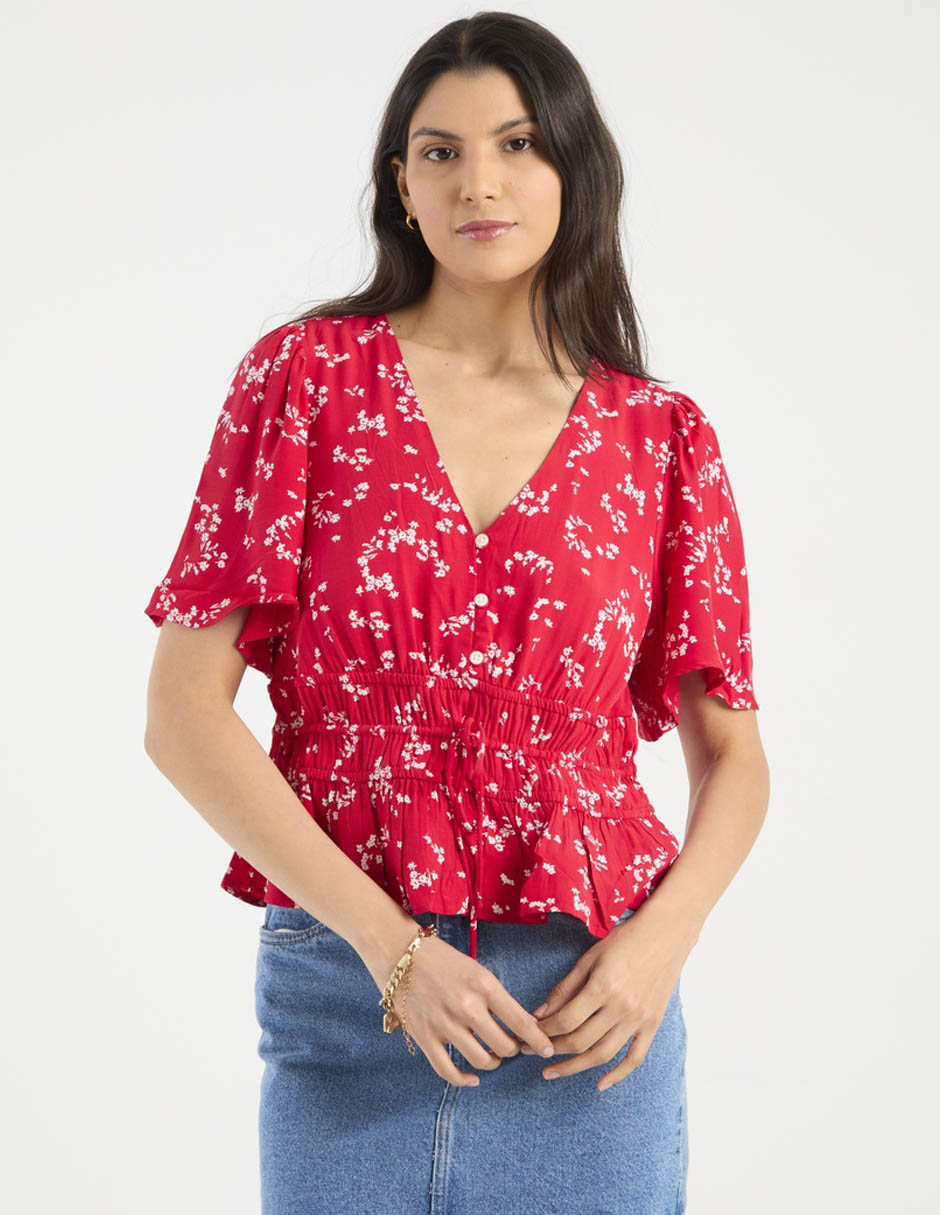 Blusa manga corta para mujer