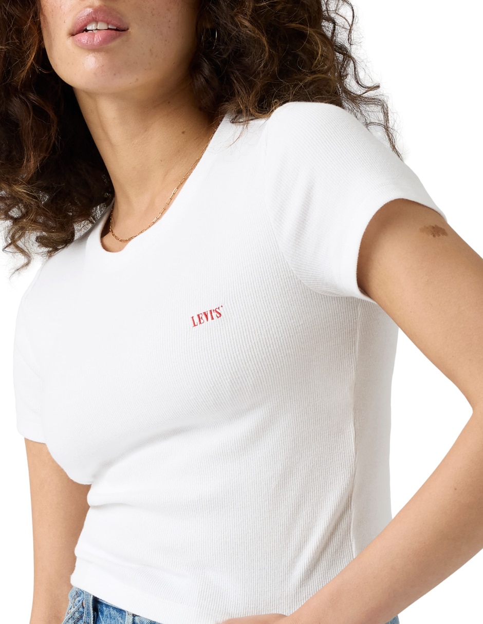 Playera manga corta cuello redondo para mujer 4