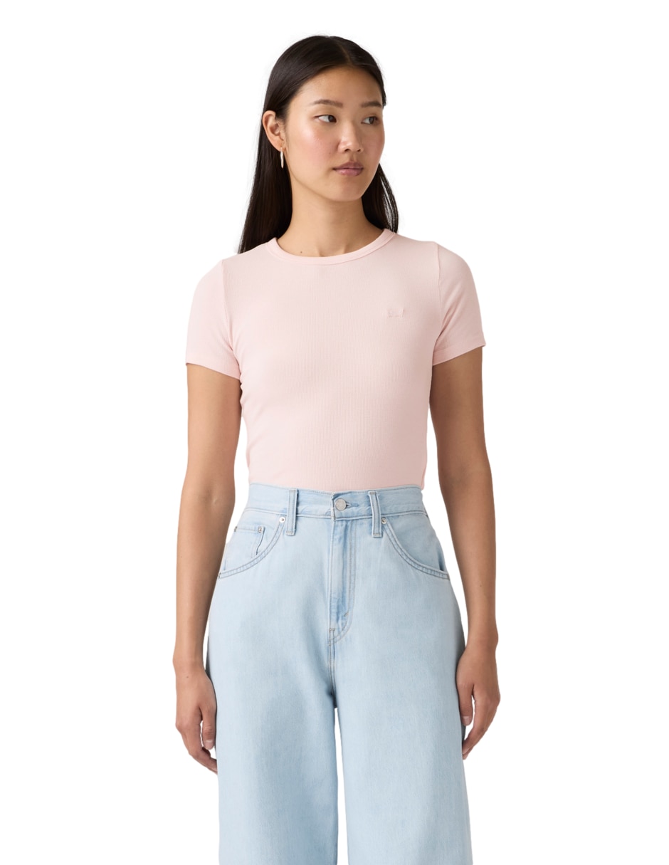 Playera manga corta cuello redondo para mujer