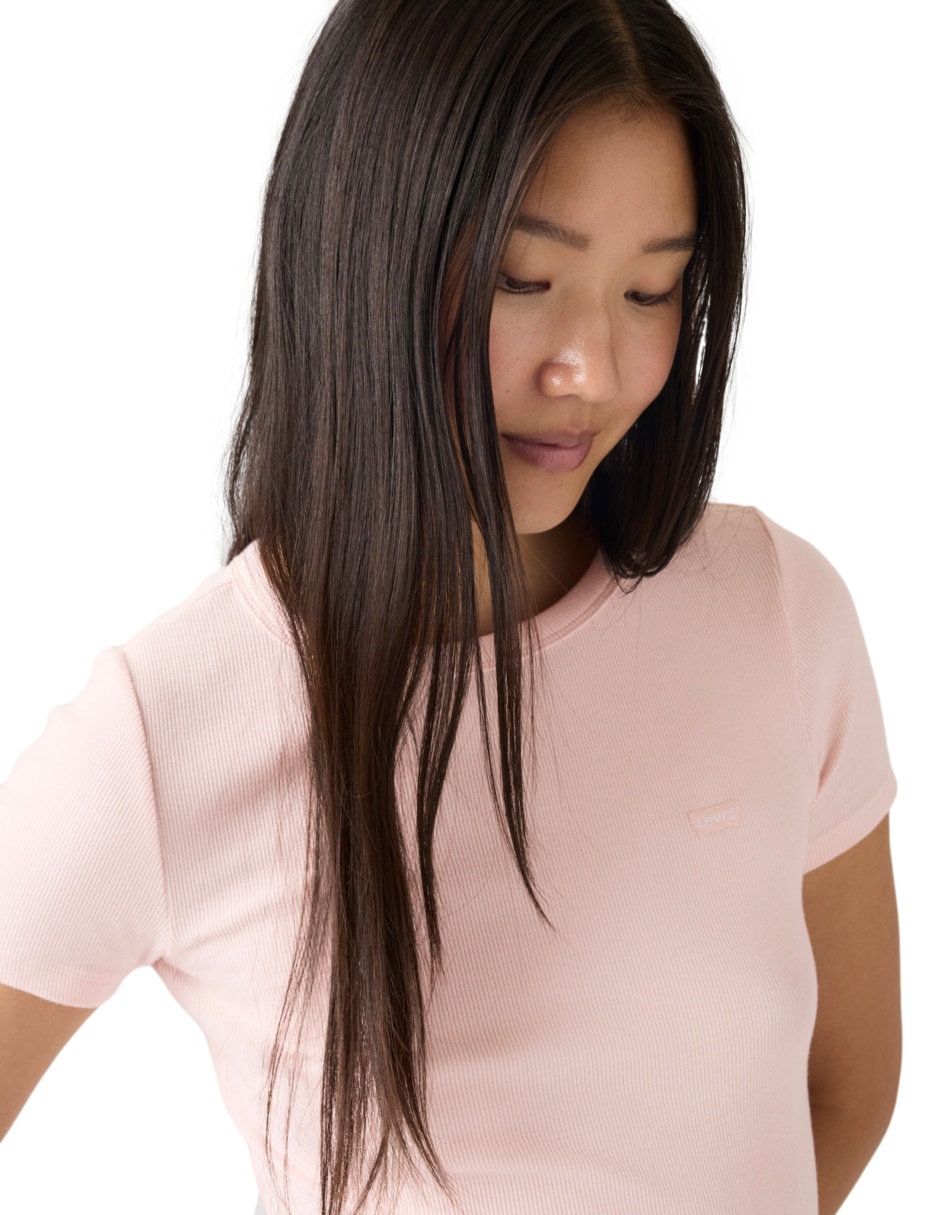 Playera manga corta cuello redondo para mujer 4