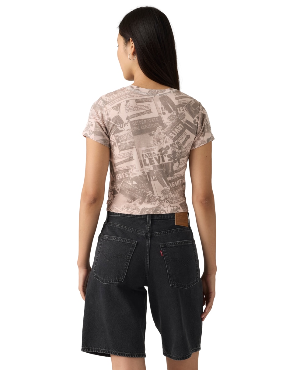 Playera manga corta cuello redondo para mujer 2