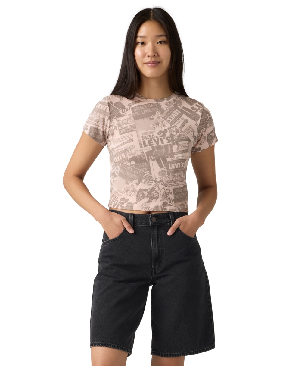 Playera manga corta cuello redondo para mujer 3