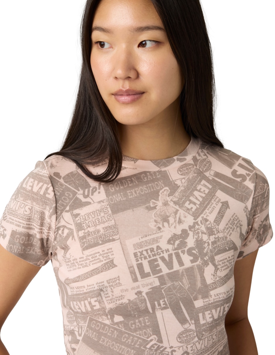 Playera manga corta cuello redondo para mujer 4