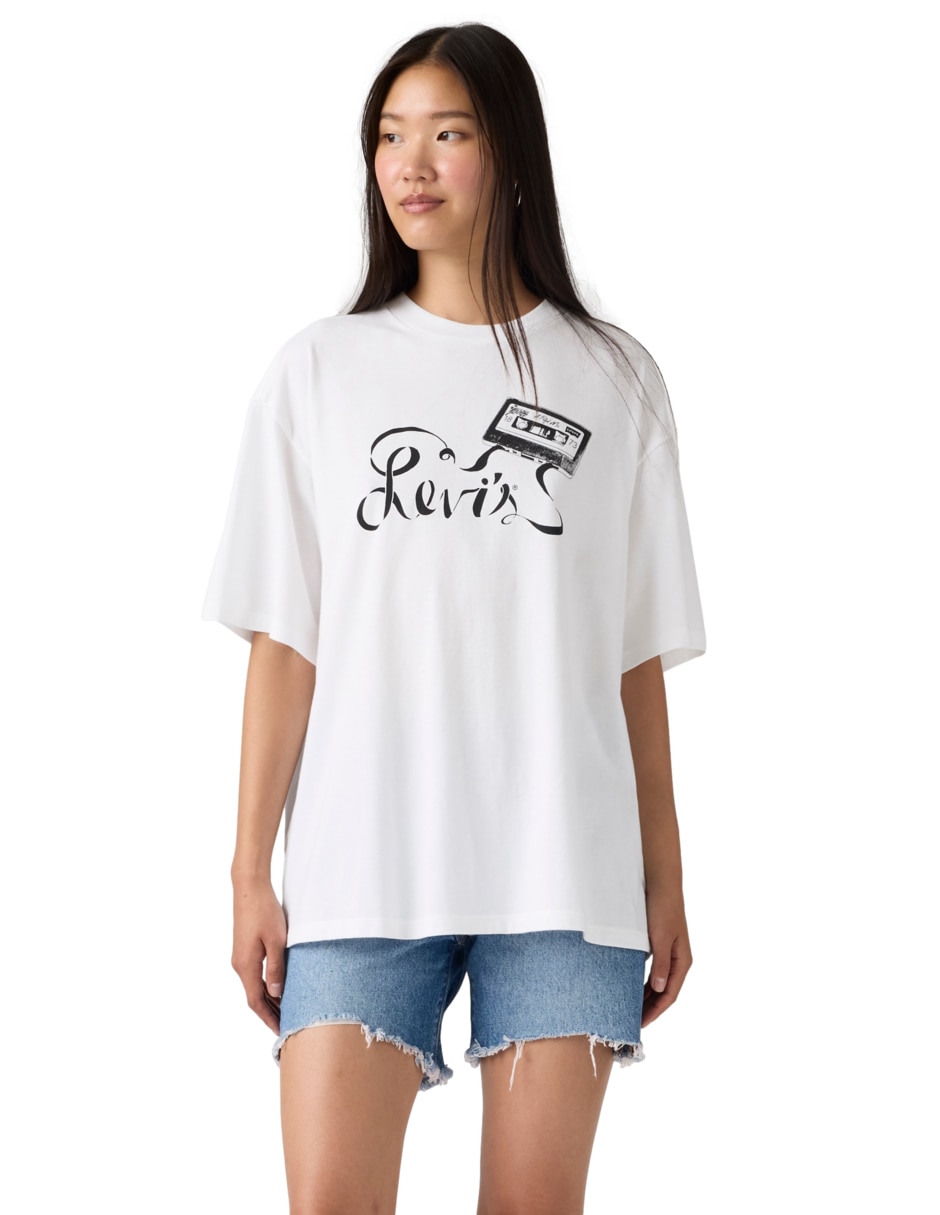 Playera manga corta cuello redondo para mujer