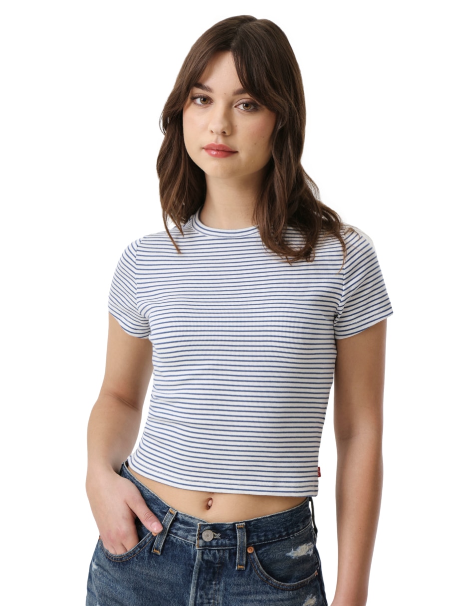 Playera manga corta cuello redondo para mujer 5