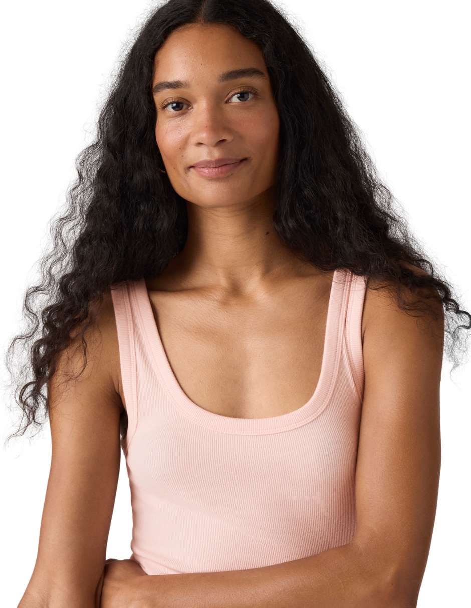 Playera sin manga cuello redondo para mujer 4