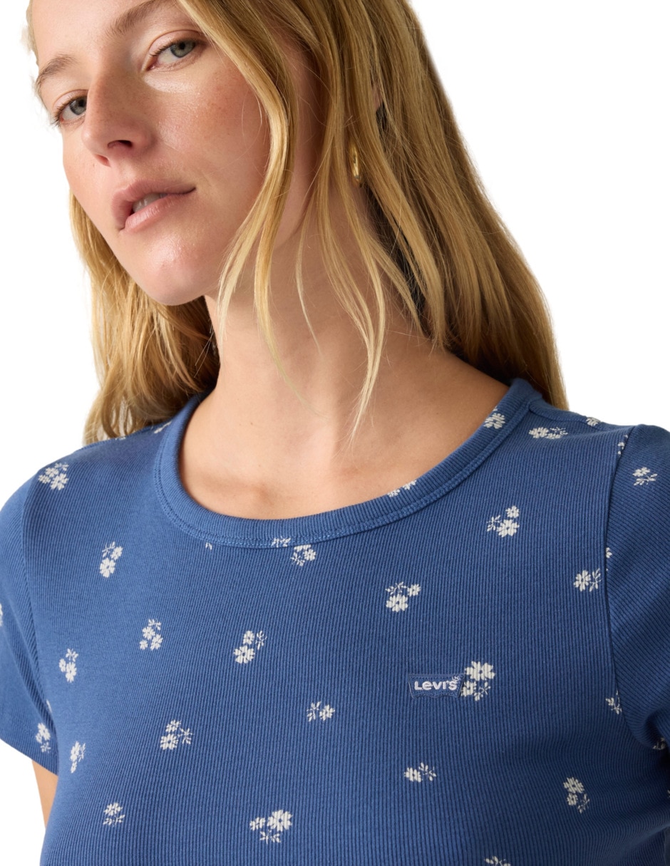 Playera manga corta cuello redondo para mujer 4