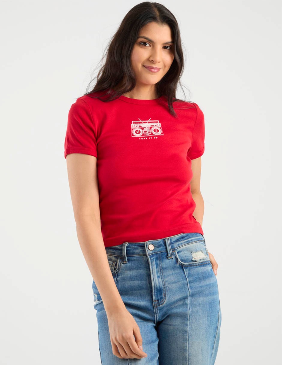 Playera manga corta cuello redondo para mujer 2