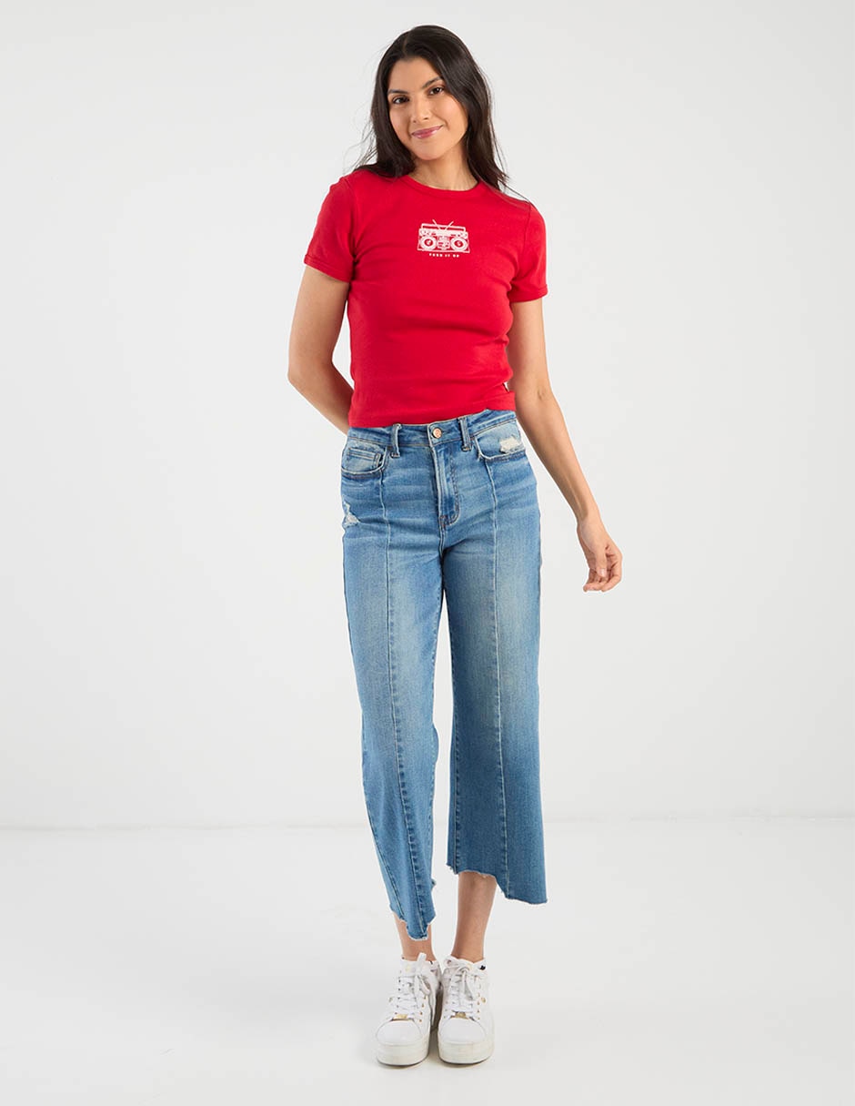 Playera manga corta cuello redondo para mujer 3