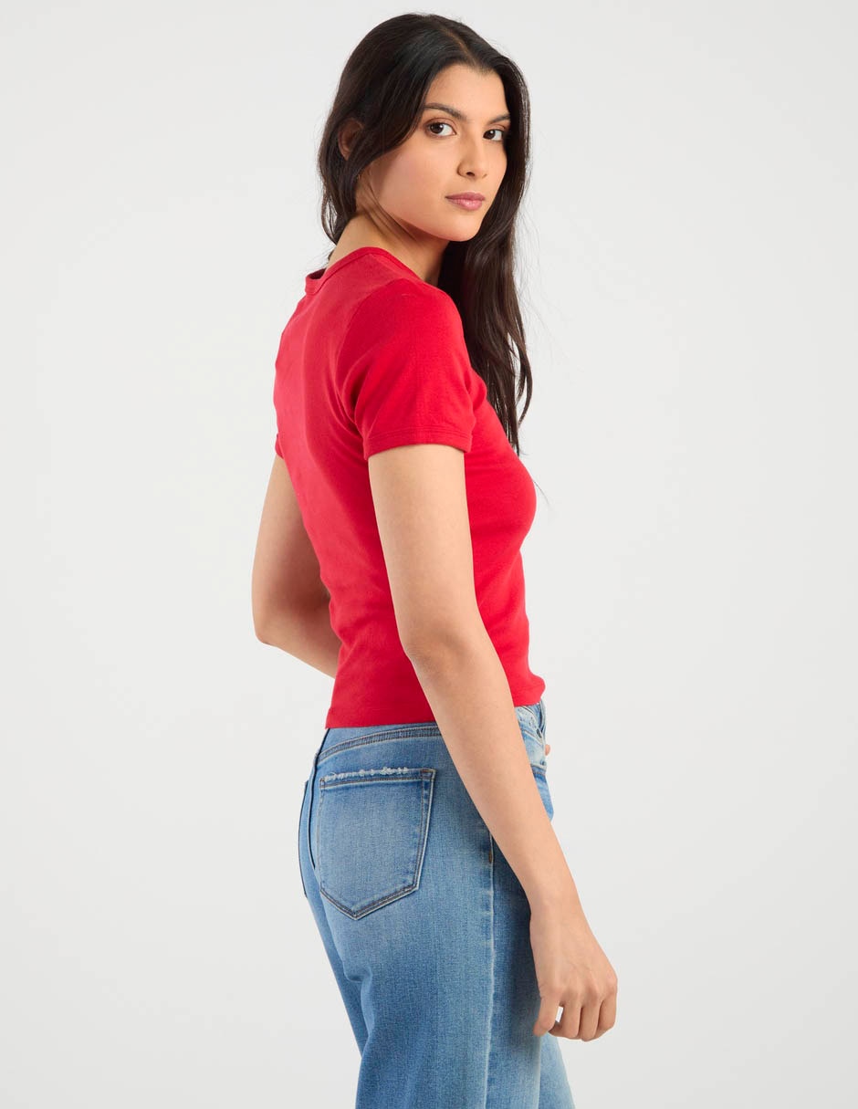 Playera manga corta cuello redondo para mujer 6
