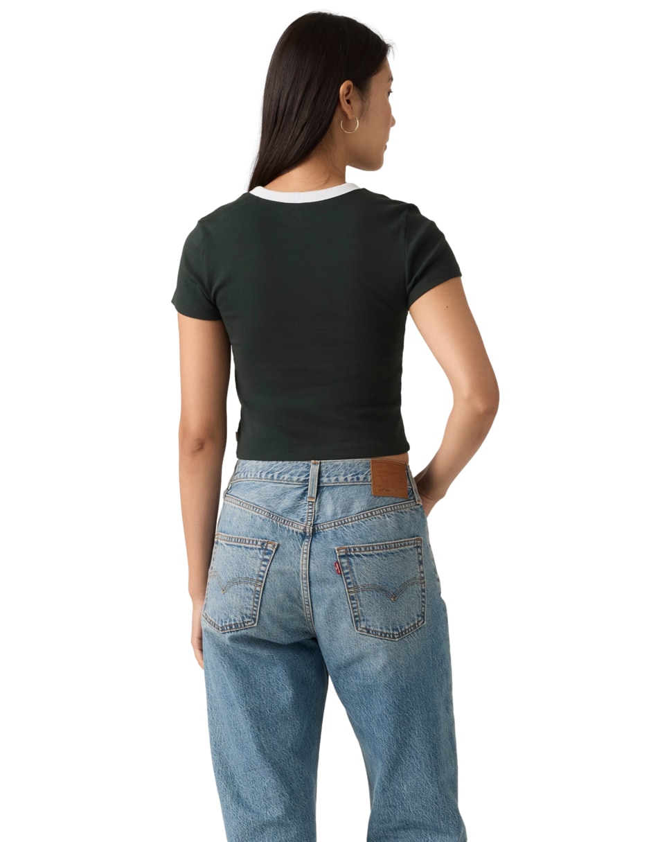 Playera manga corta cuello redondo para mujer 2