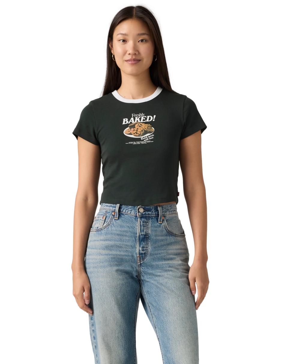 Playera manga corta cuello redondo para mujer 3