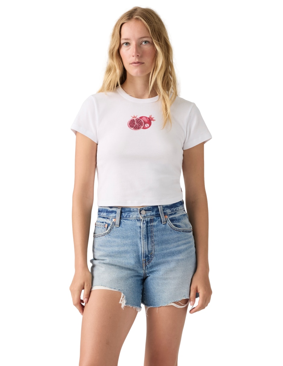 Playera manga corta cuello redondo para mujer 3