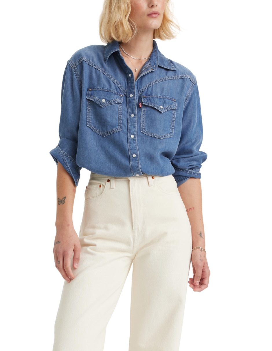 Blusa manga larga para mujer
