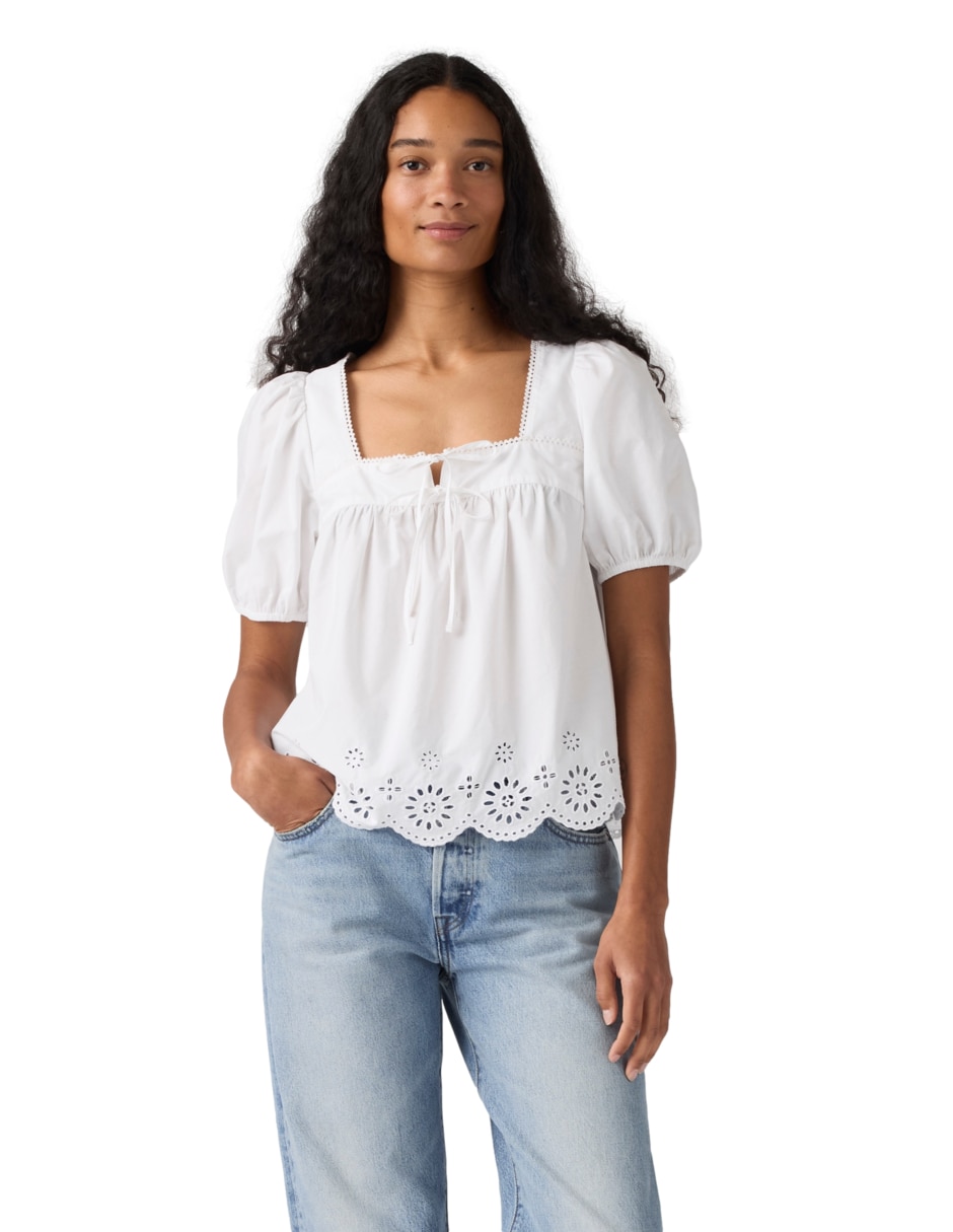 Blusa manga corta para mujer