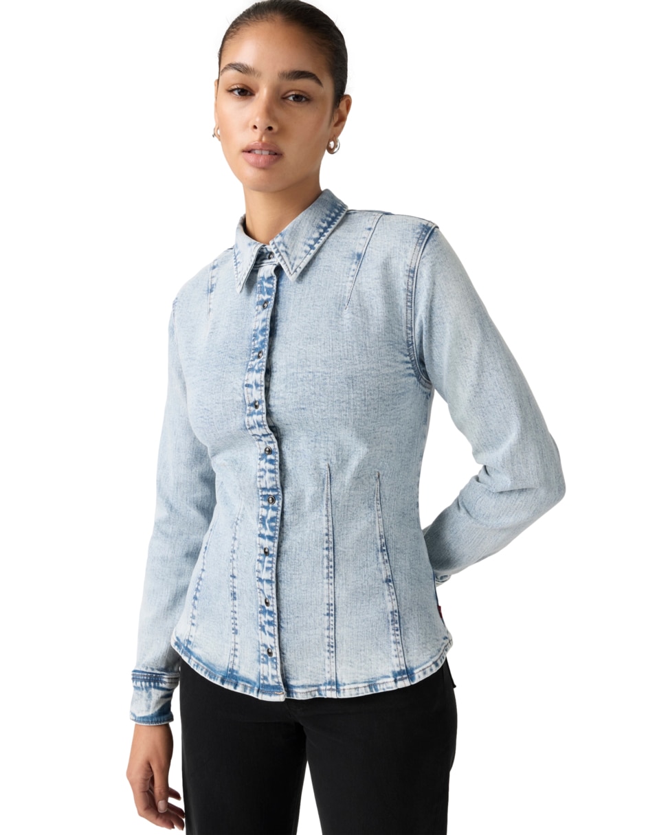 Blusa camisera manga larga para mujer 3