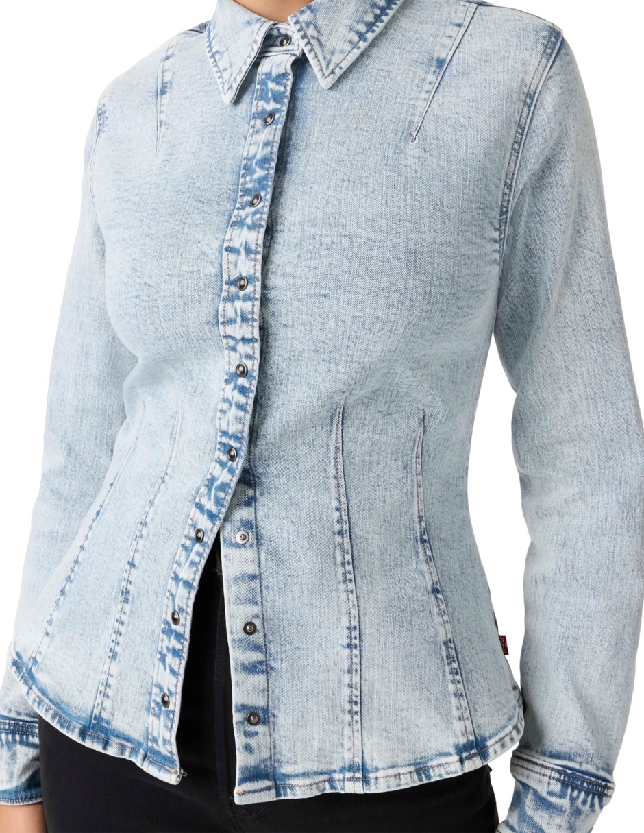 Blusa camisera manga larga para mujer 4