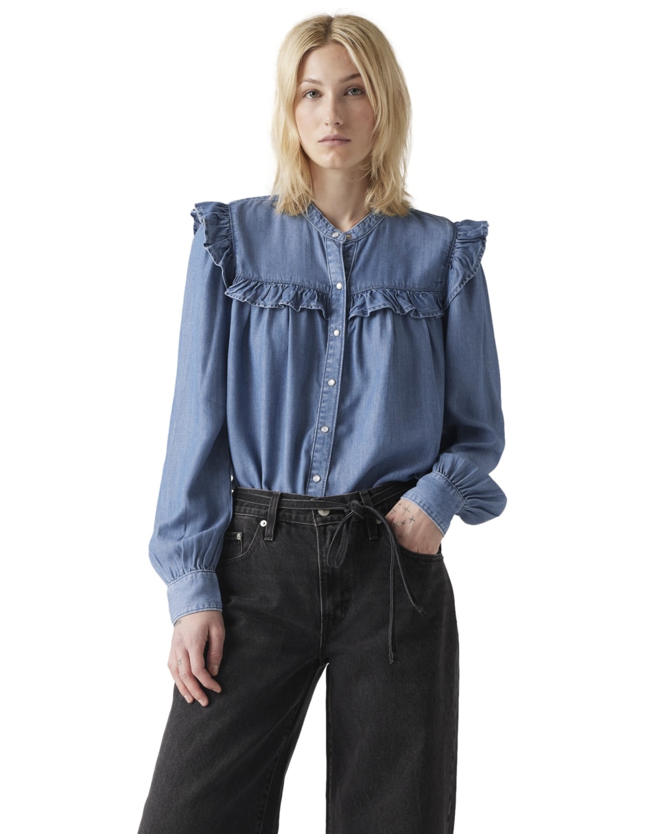Blusa manga larga para mujer
