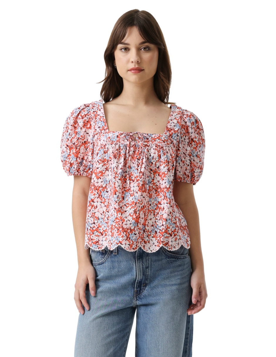 Blusa manga corta para mujer
