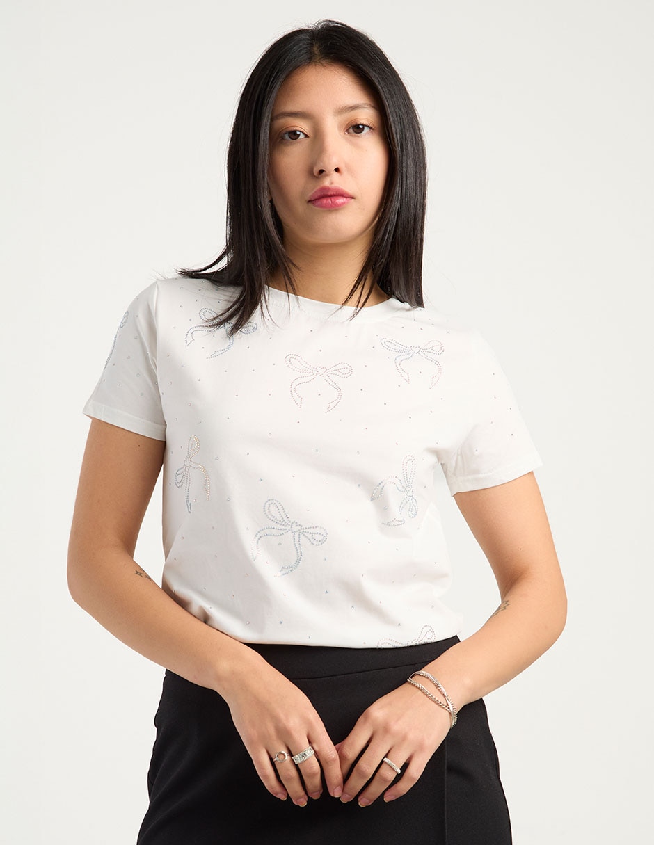 Playera manga corta cuello redondo para mujer 2