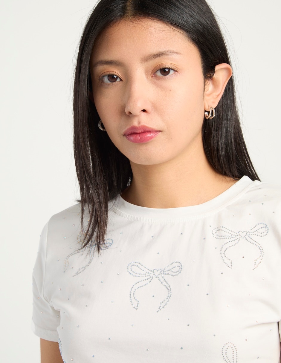 Playera manga corta cuello redondo para mujer 4