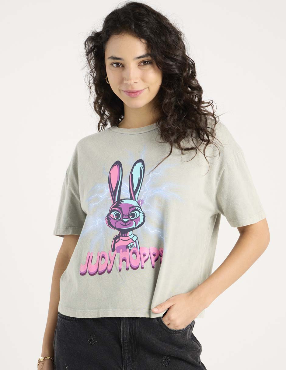 Playera Judy Hopps manga corta cuello redondo para mujer