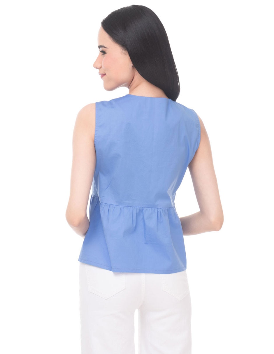 Blusa peplum sin manga para mujer 2