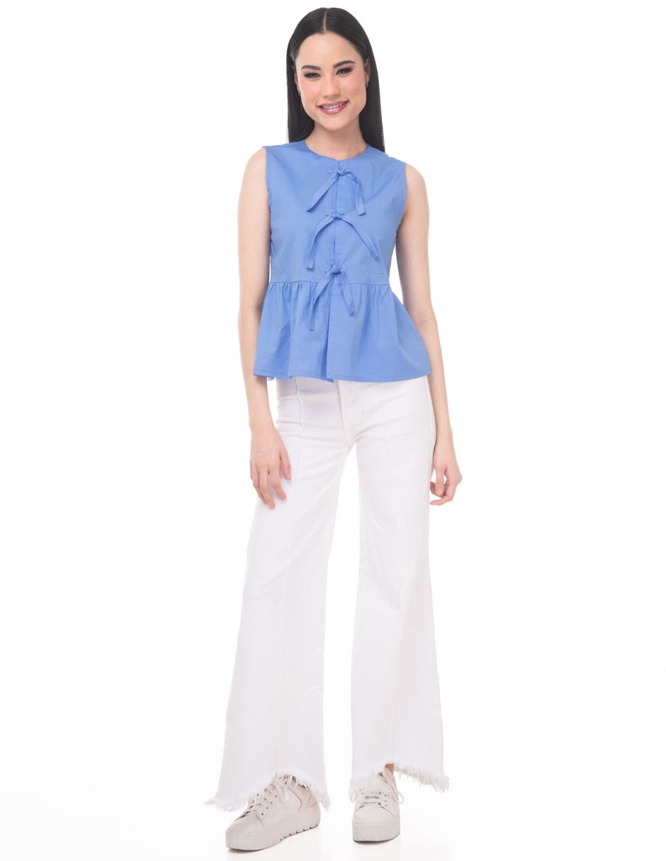 Blusa peplum sin manga para mujer 3