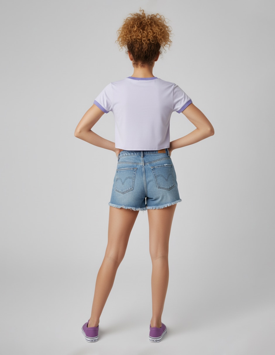 Playera manga corta cuello redondo para mujer 2