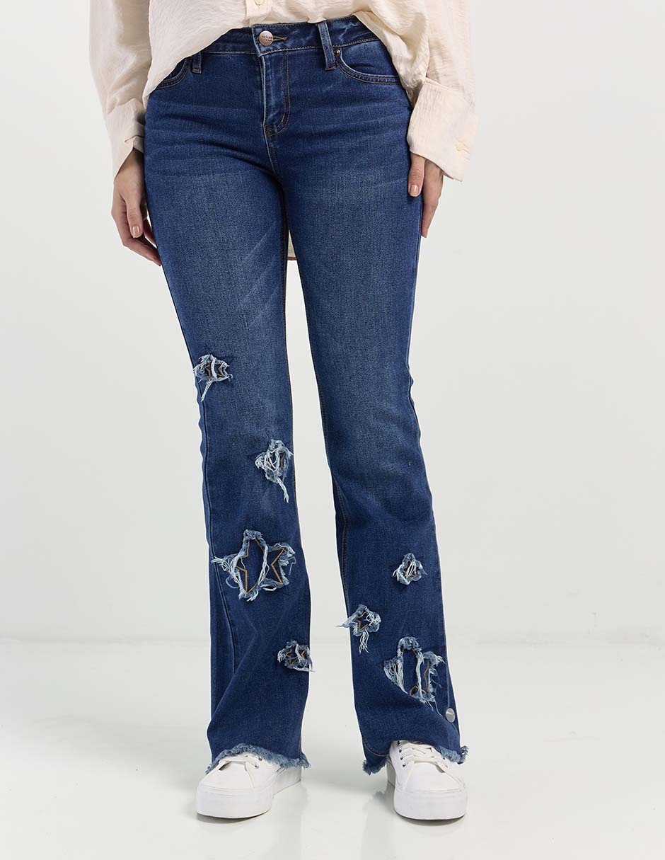 Jeans relaxed flare para mujer