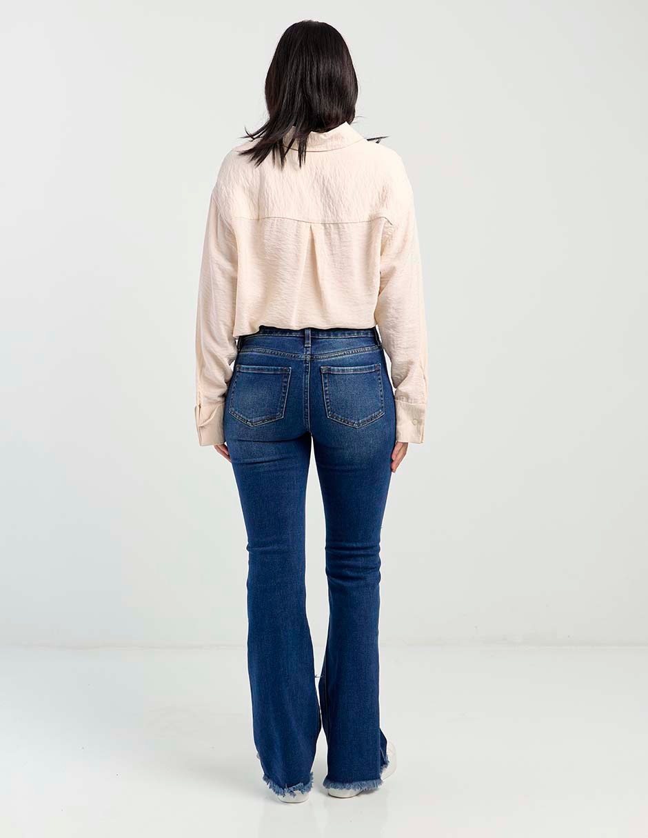 Jeans relaxed flare para mujer 6