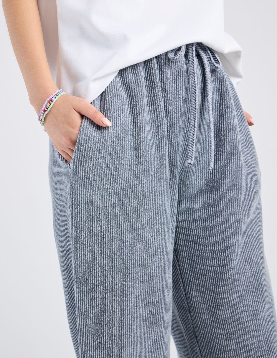 Pants wide leg Juniors con jareta para mujer 5