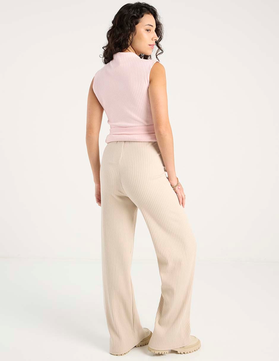 Pantalón relaxed Coffee Bean straight para mujer