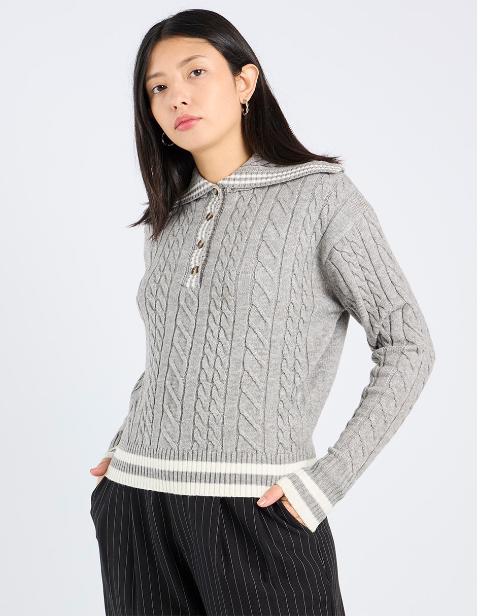 Suéter cuello solapa para mujer Suéter cuello solapa para mujer