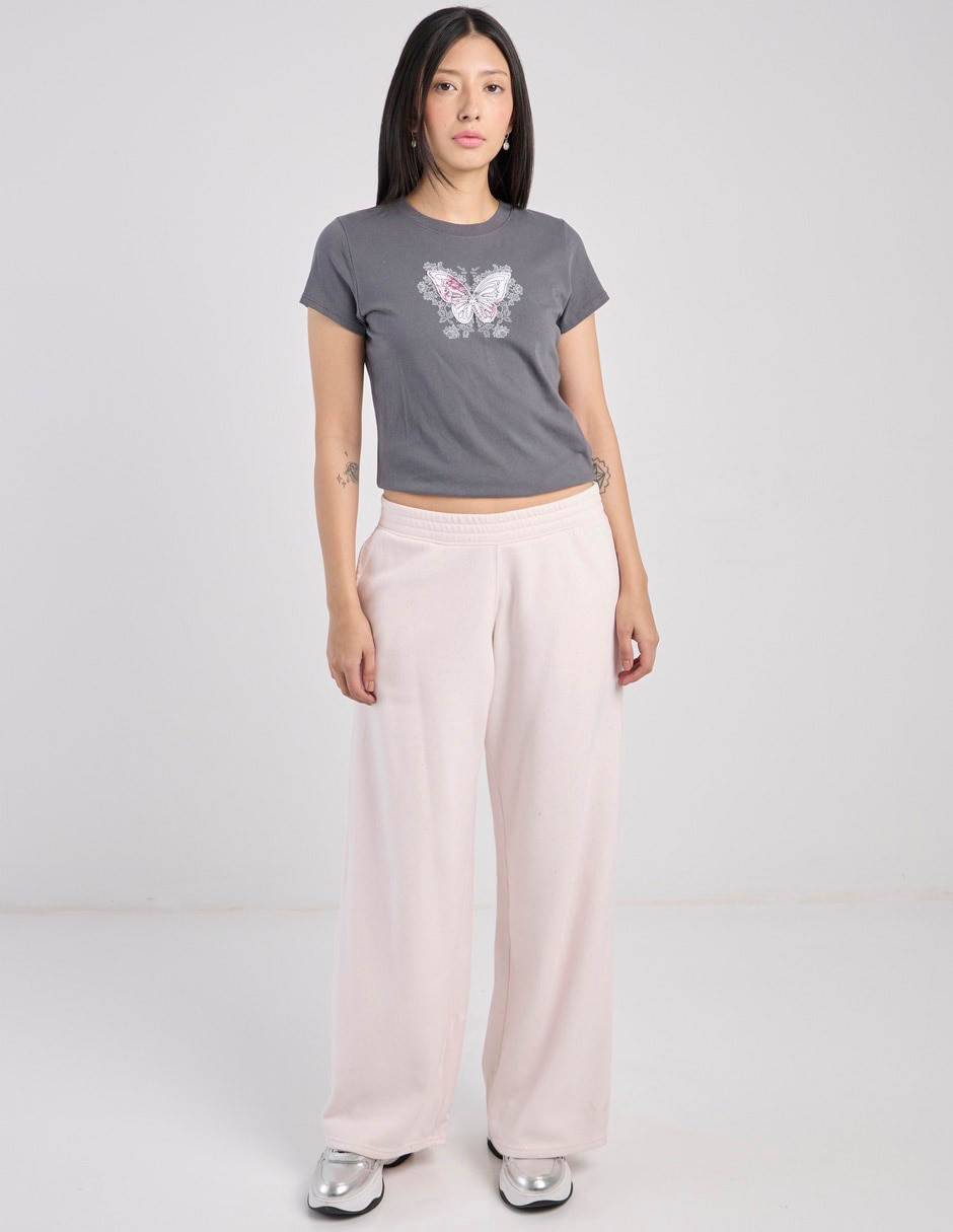 Pants straight con elástico para mujer 3