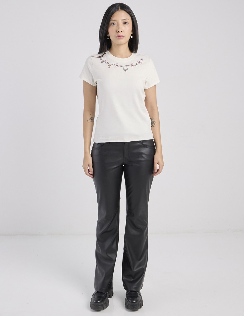 Playera manga corta cuello redondo para mujer 3