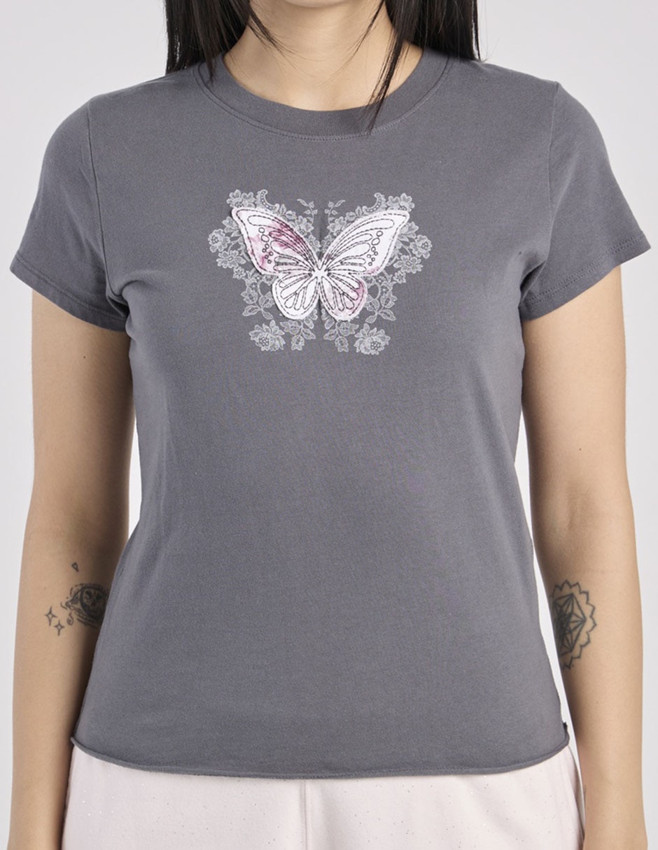Playera manga corta cuello redondo para mujer 5