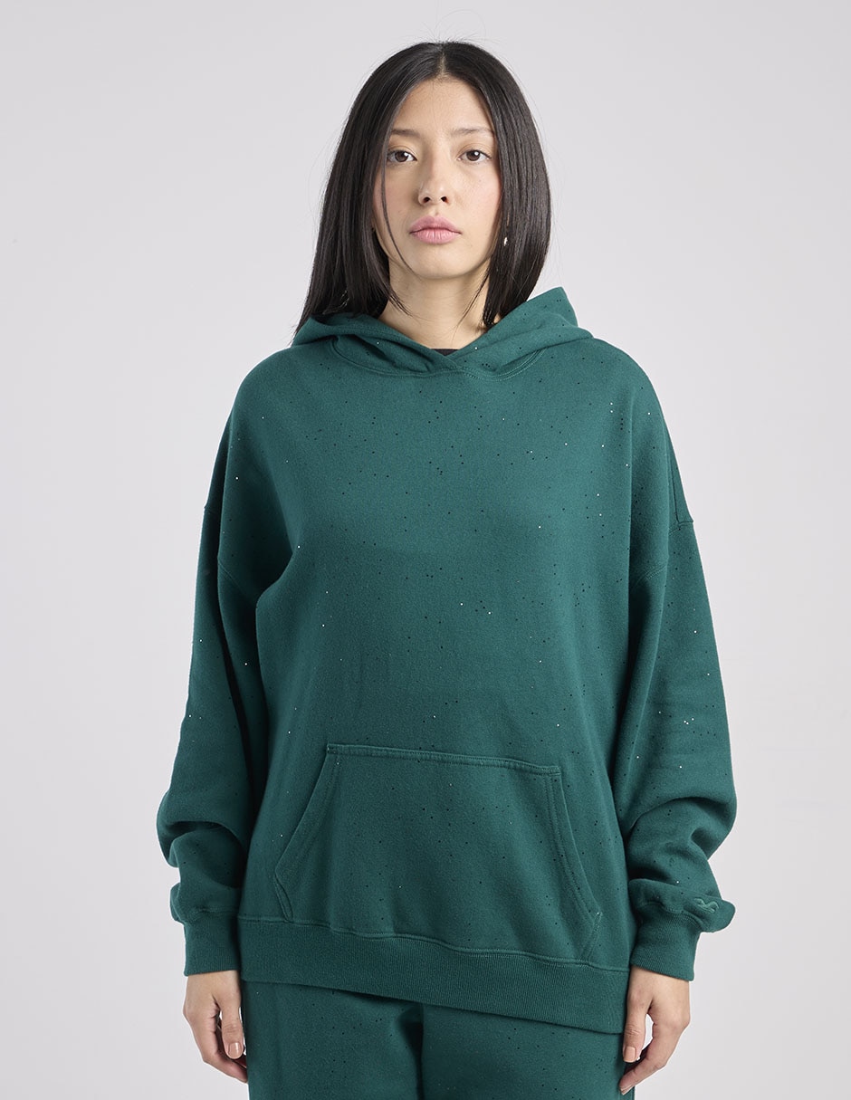 Sudadera con capucha y bolsa para mujer