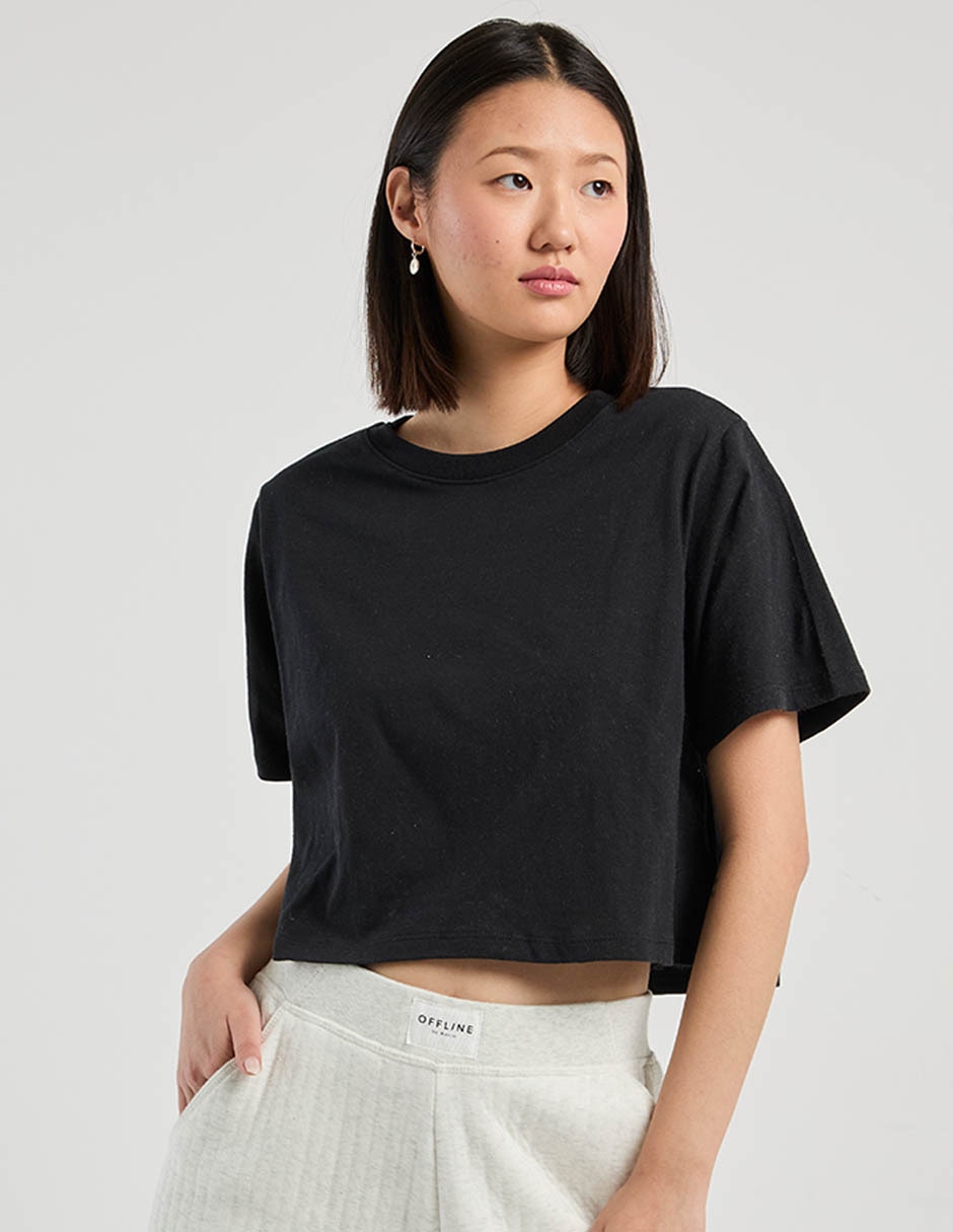Playera manga corta cuello redondo para mujer Playera manga corta cuello redondo para mujer