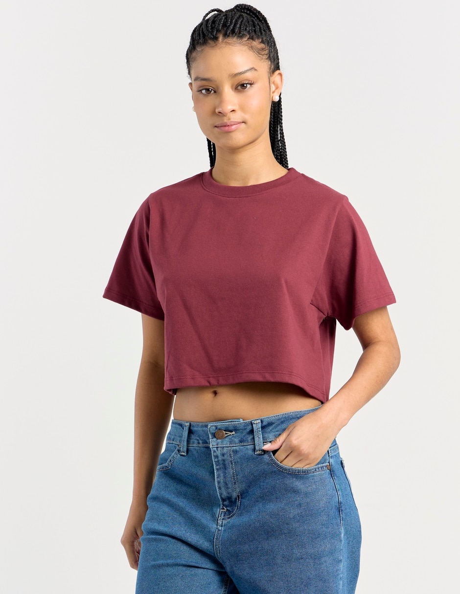 Playera manga corta cuello redondo para mujer Playera manga corta cuello redondo para mujer