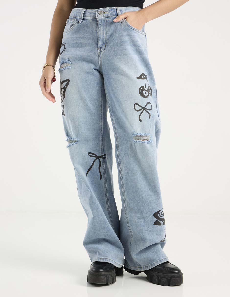 Jeans relaxed straight para mujer