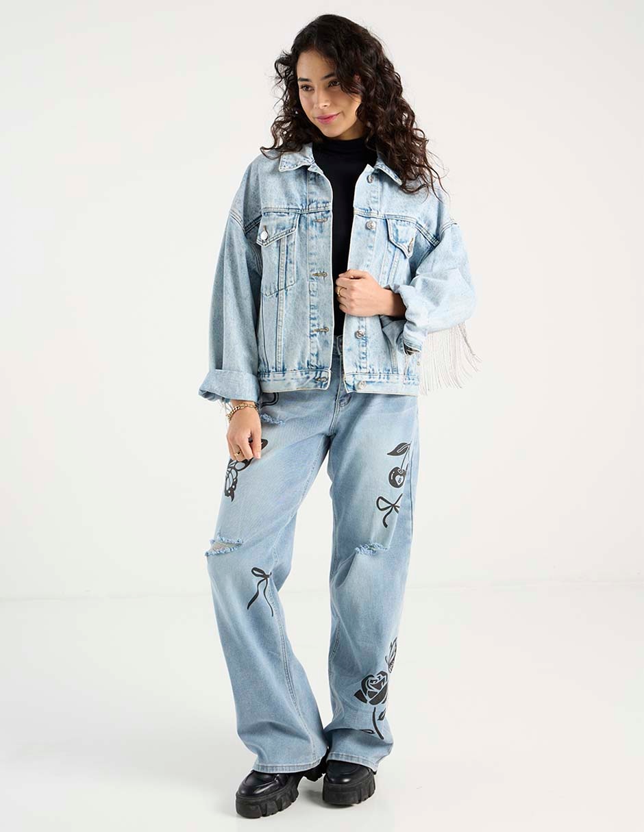 Jeans relaxed straight para mujer 3