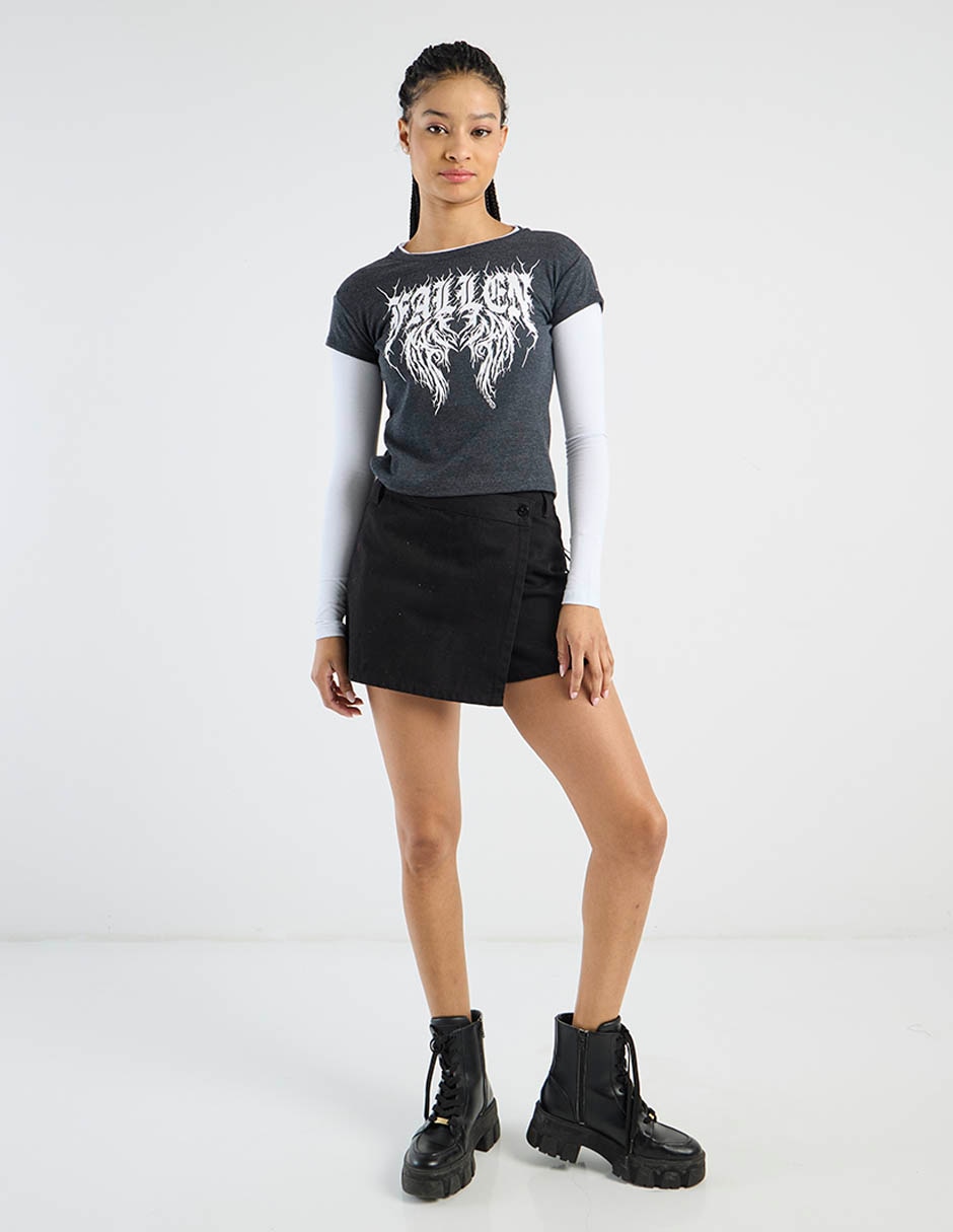 Playera manga larga cuello redondo para mujer 2